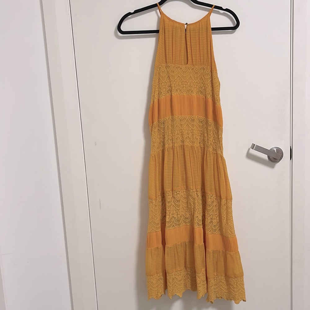 Anthropologie HD in Paris Marigold Tiered Sleeveless MIDI Dress - Picture 6 of 6
